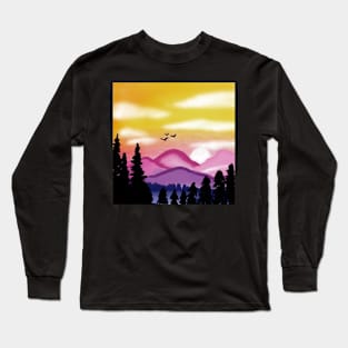 Pink Mountain Long Sleeve T-Shirt